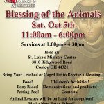 October 5th – St. Luke’s Animal Blessing Event